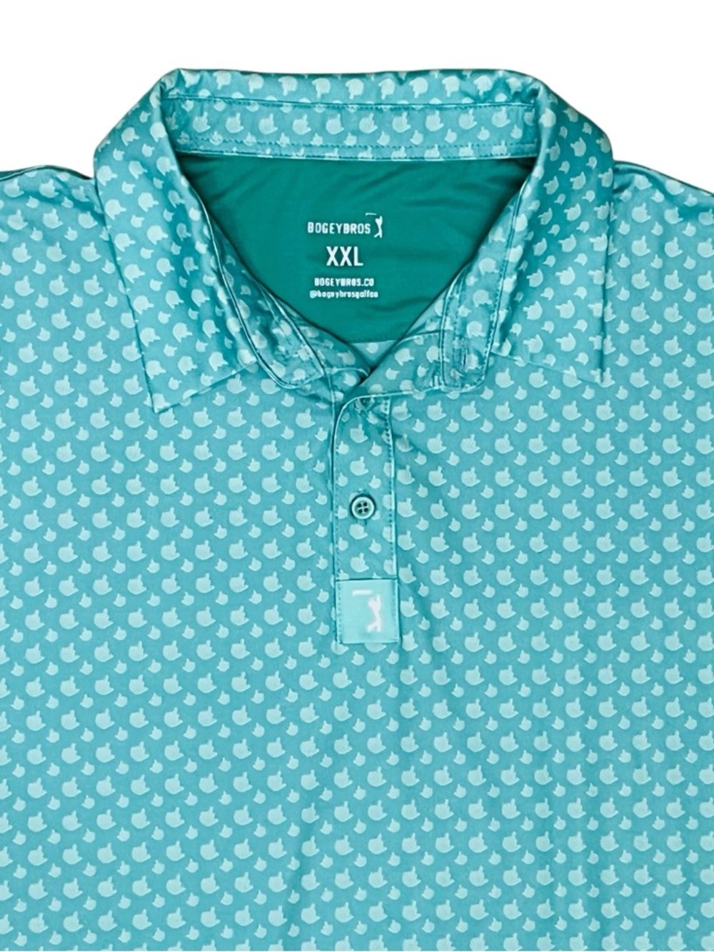 Bogey Bros Golf Polo Shirt Mens 2XL Mint "Play Bad Look Good" Finger Print - Picture 3 of 10